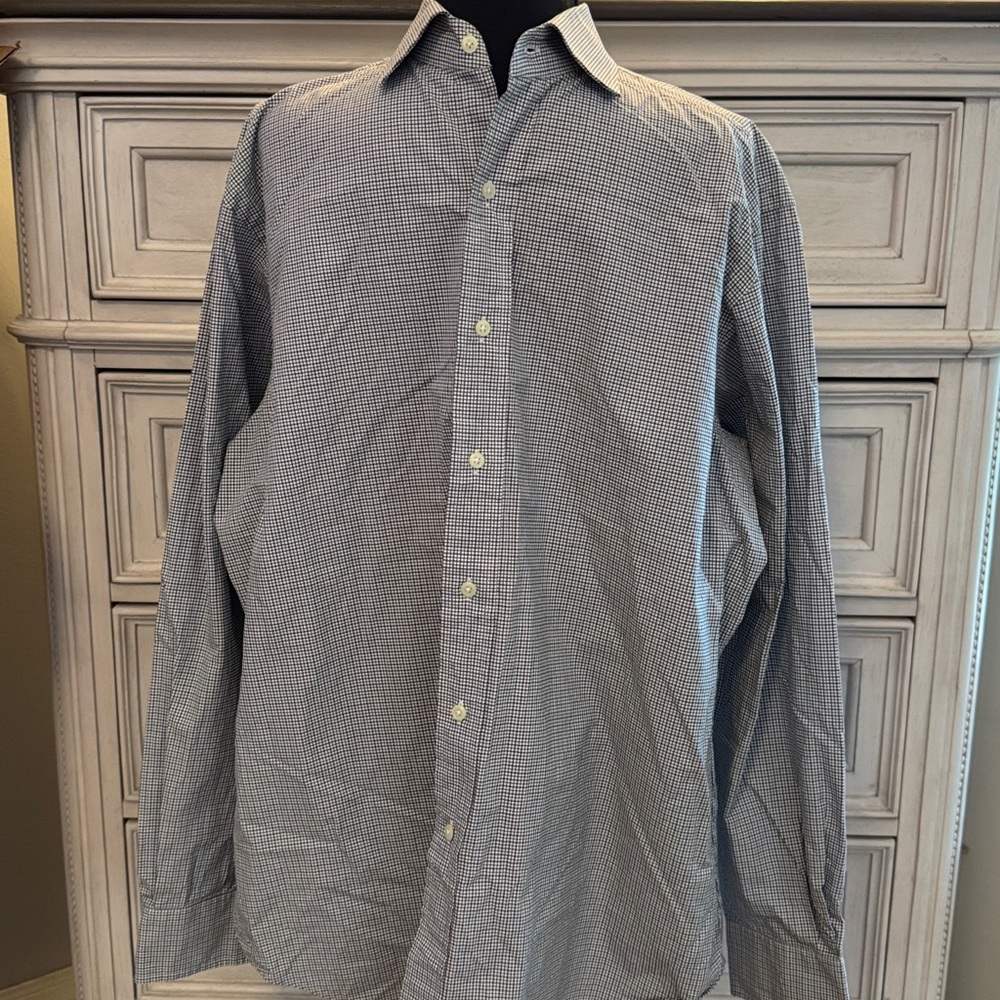 Polo by Ralph Lauren Men’s Checkered Shirt in Black and White 34/35 16.5 Neck